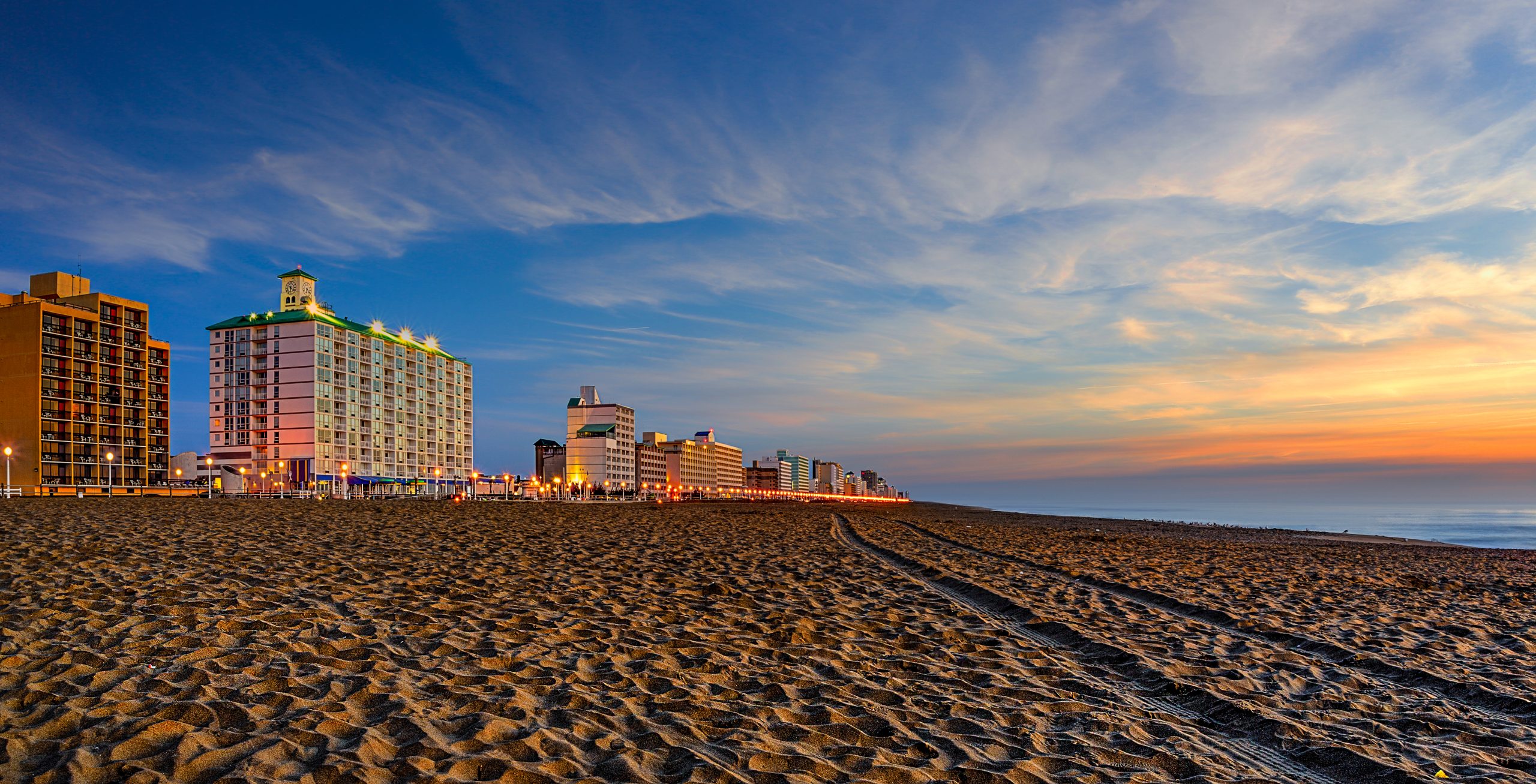 Shot taken about 20 minutes prior to sunrise. Looking up the beach.